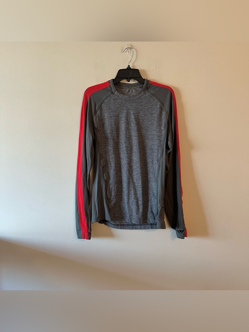 Lululemon Vintage OG Men's Long Sleeve Pullover Heathered Grey Red S? Rulu Shirt